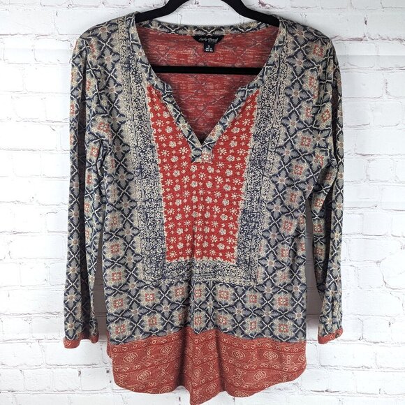 Lucky Brand Long Sleeve Bohemian Style Top - Small - Picture 1 of 6
